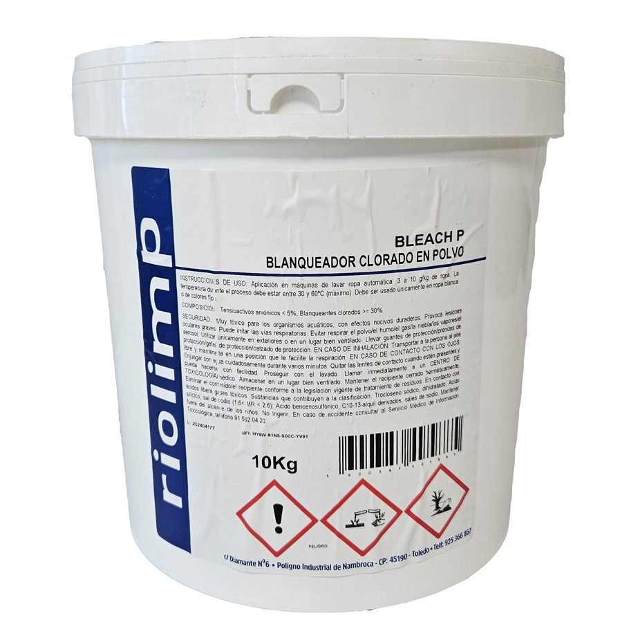 BLEACH P. Blanqueante clorado polvo cubo 10 kgs. 